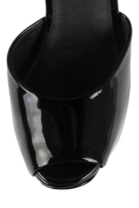 CELESTIAN Jeffrey Campbell Platform Wedge Sandal Black Patent