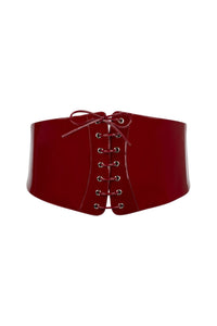 CHANTEY Jeffrey Campbell Corset Belt Cherry Red Patent