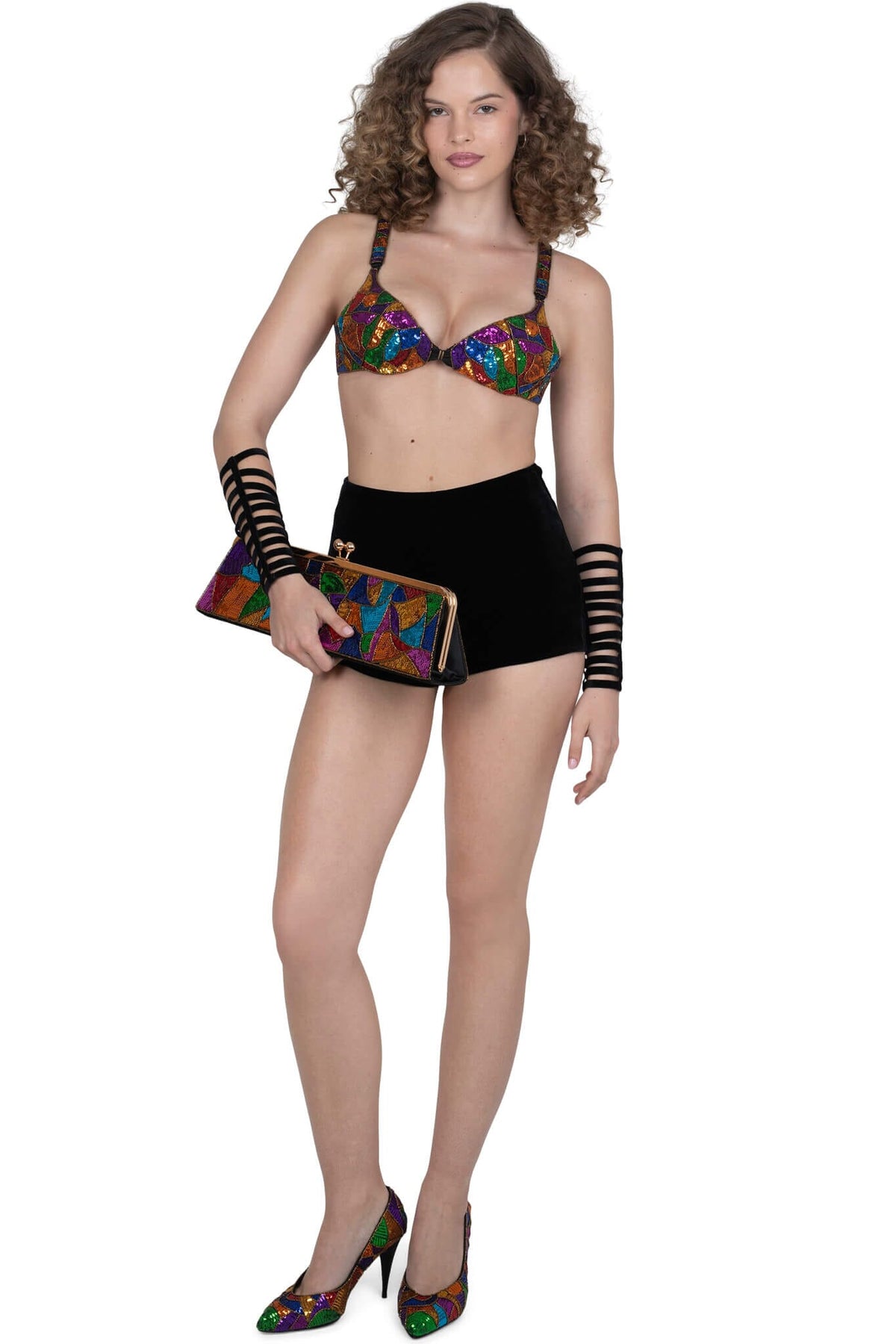 CHEEKZ Jeffrey Campbell Shorts Black Velvet 