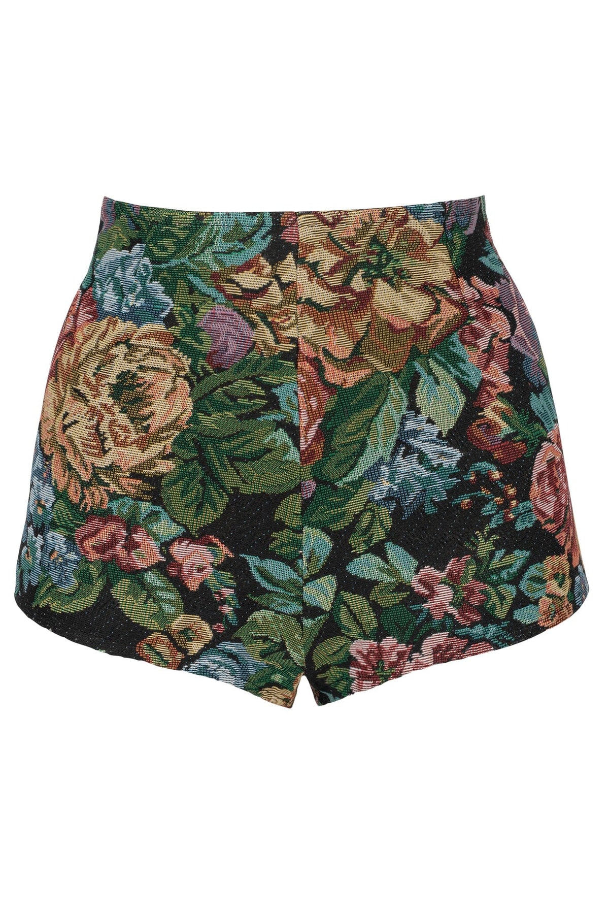 CHEEKZ-T SHORTS Black Floral Tapestry