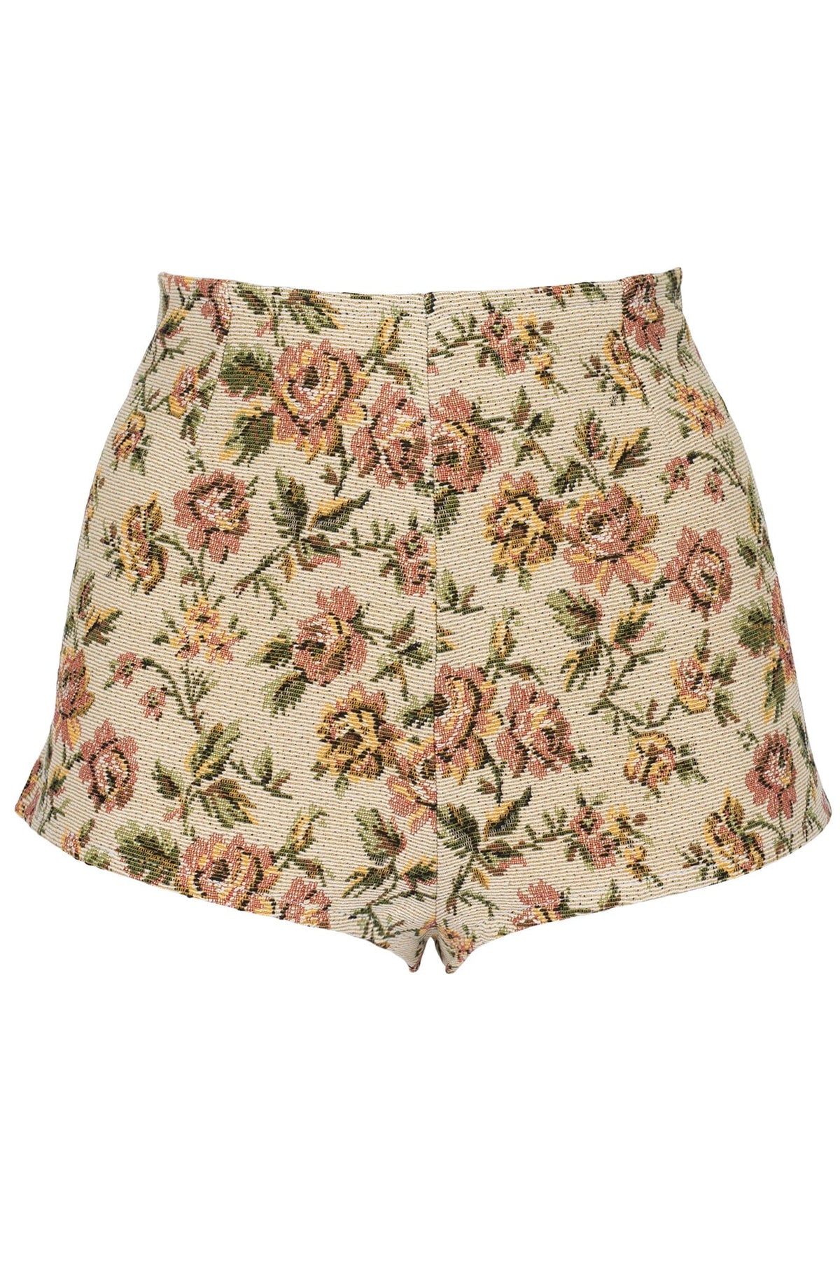 CHEEKZ-T SHORTS Beige Floral Tapestry