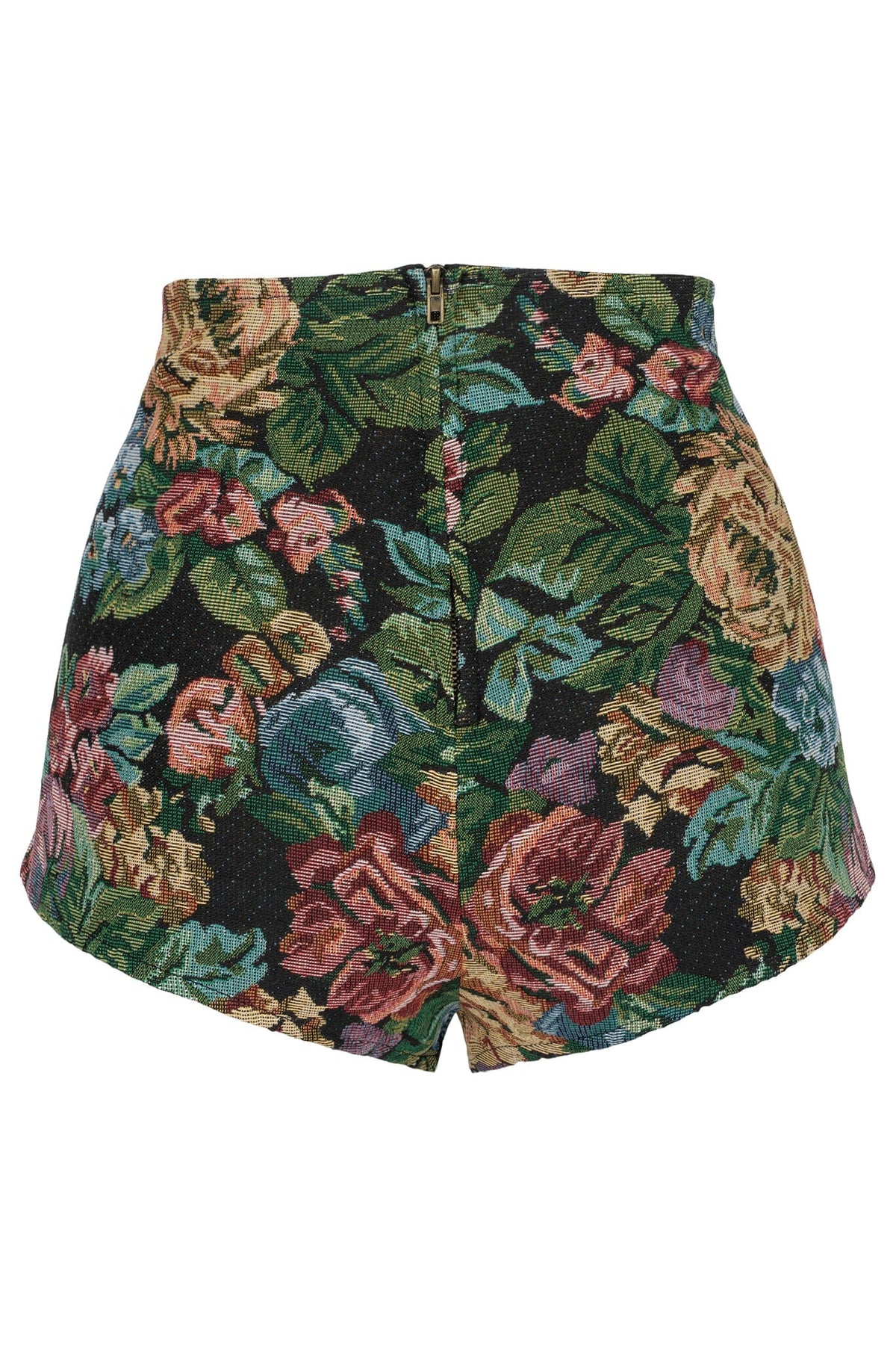 CHEEKZ-T SHORTS Black Floral Tapestry