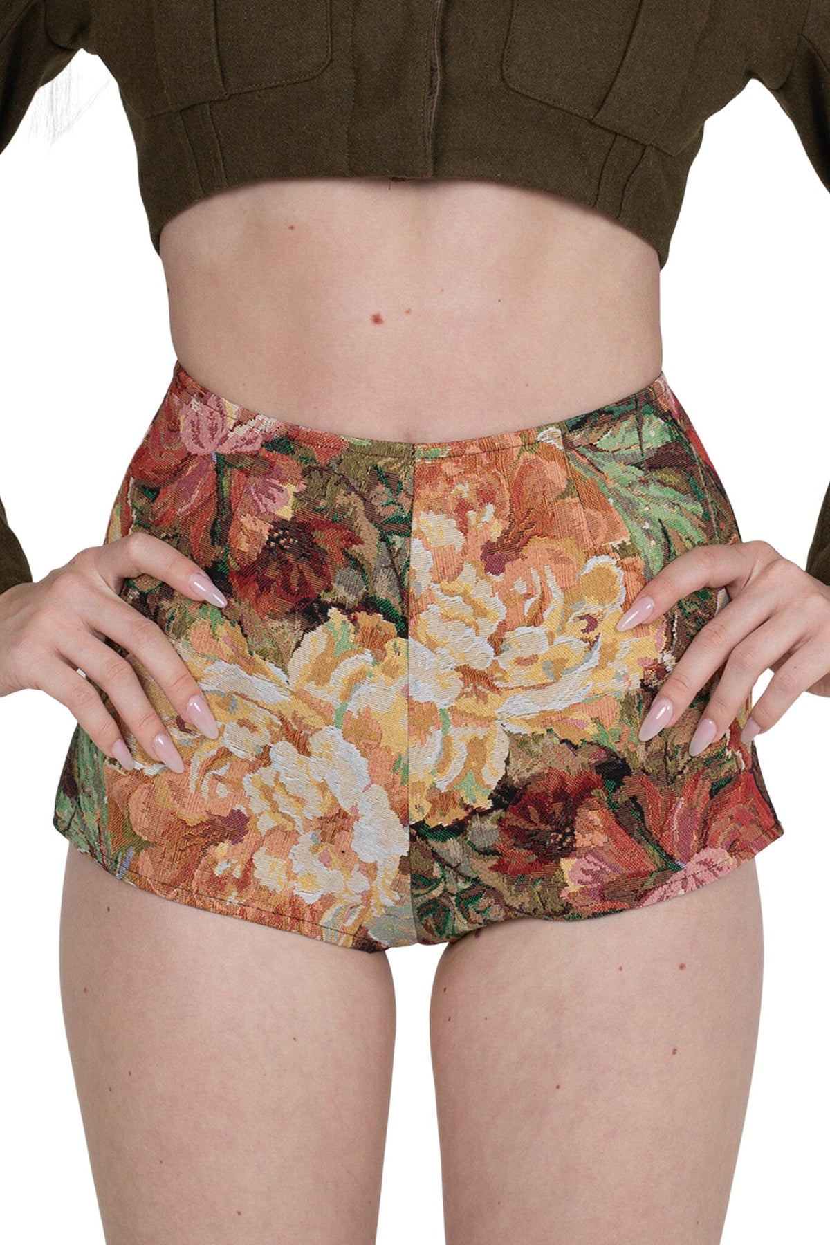 CHEEKZ-T SHORTS Red Multi Tapestry 