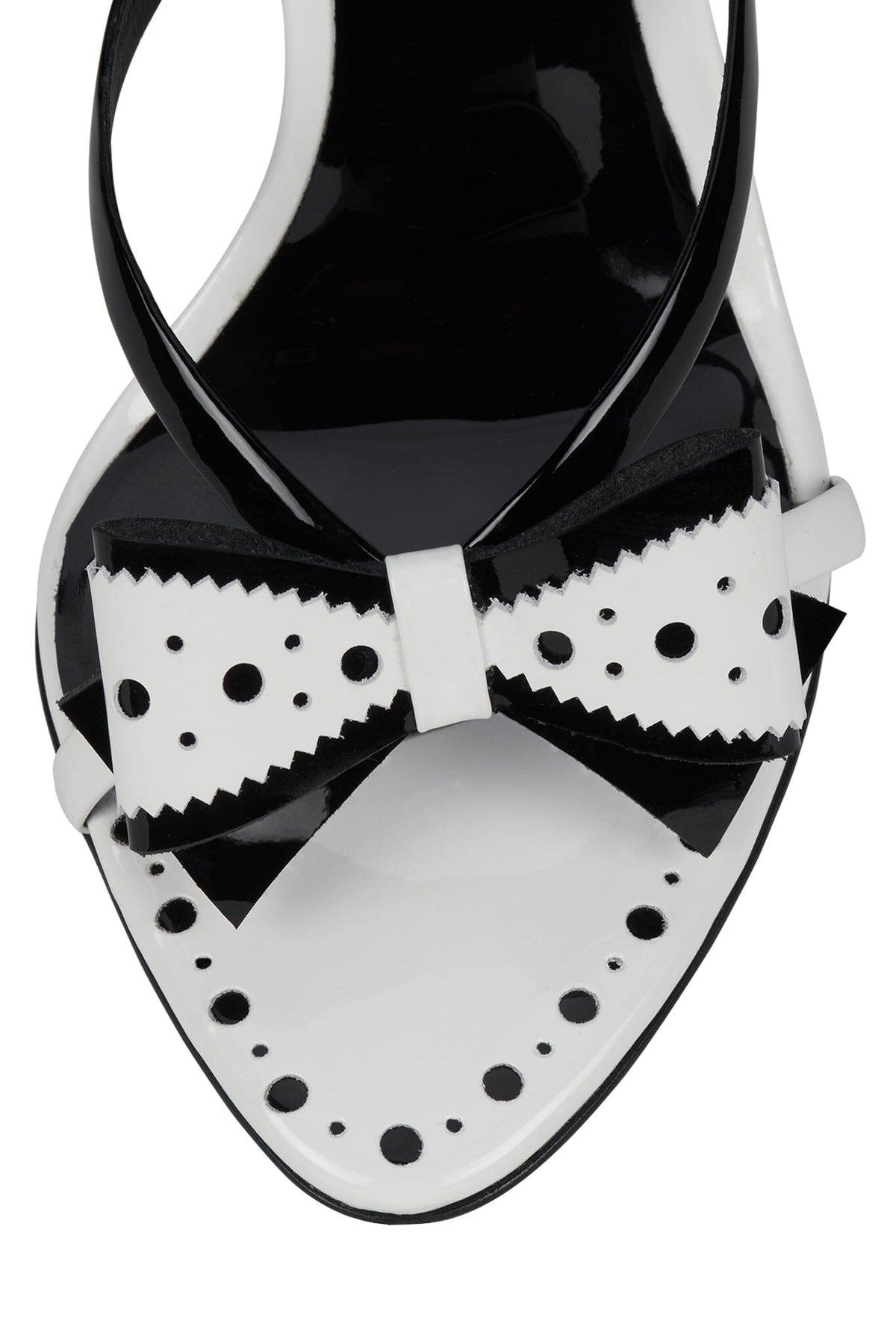 CHLOEBELLE White Black Patent 