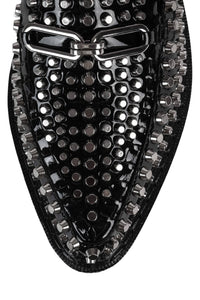 CHOUX-ST Jeffrey Campbell Platform Loafer Black Crinkle Patent Silver