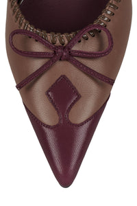 CLARABELLE Jeffrey Campbell Heeled Mule Taupe Purple