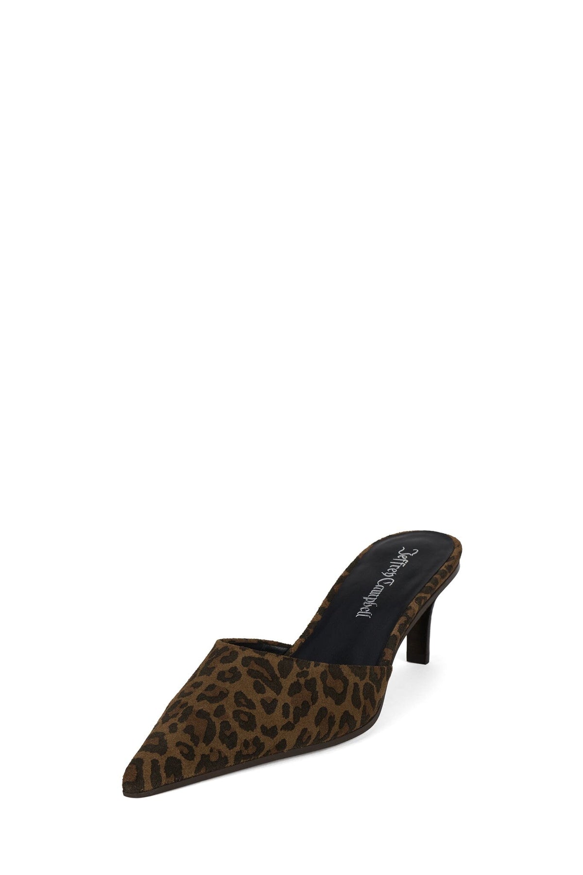 CLAUDINA Jeffrey Campbell Heeled Mule Tan Leopard Suede _hover