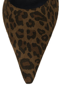 CLAUDINA Jeffrey Campbell Heeled Mule Tan Leopard Suede