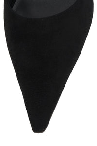 CLAUDINA Jeffrey Campbell Heeled Mule Black Suede