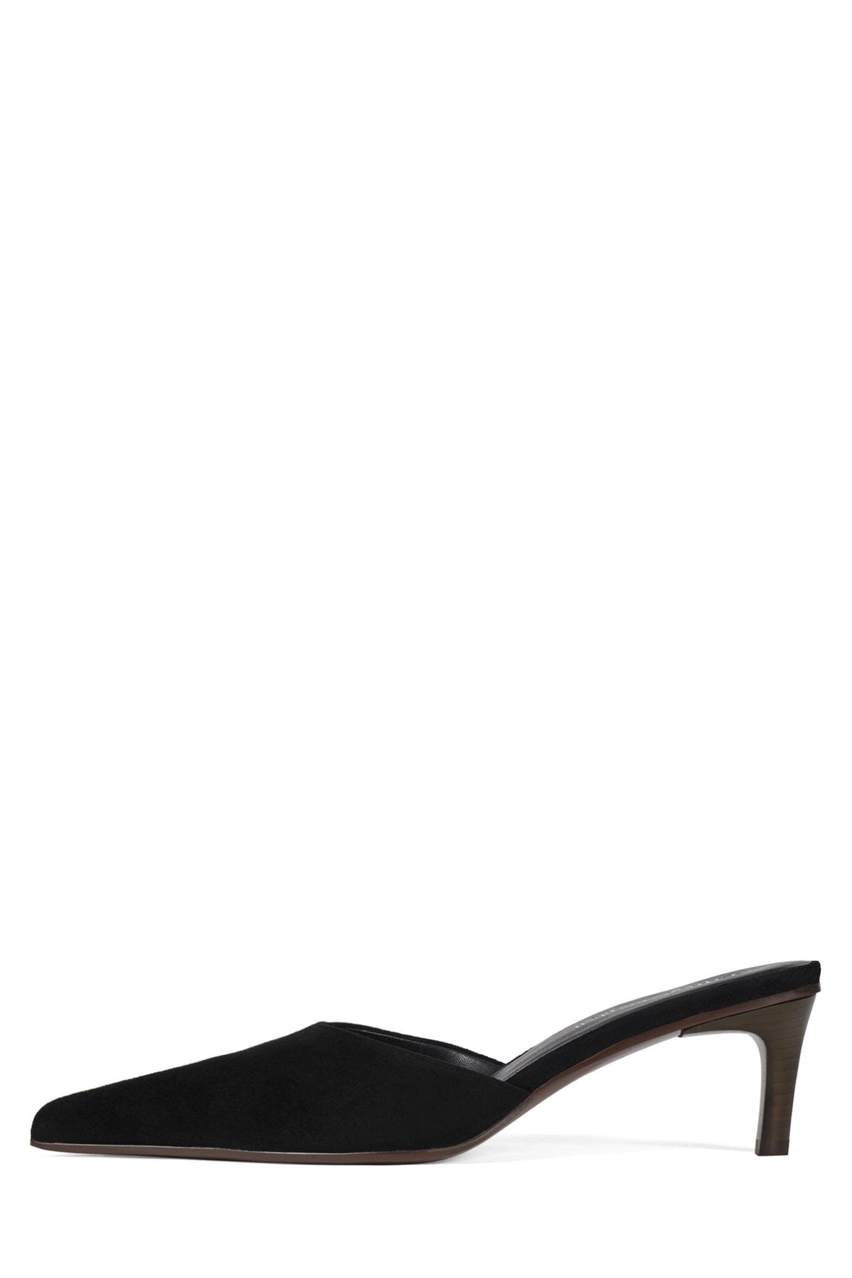 CLAUDINA Jeffrey Campbell Heeled Mule Black Suede