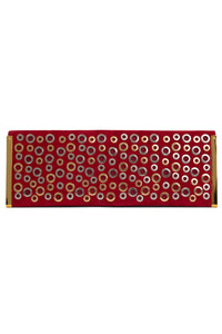 CLUTCH-HL Clutch YYH Red Suede Silver Gold