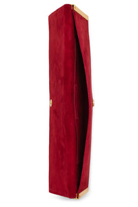 CLUTCH-HL Clutch YYH Red Suede Silver Gold
