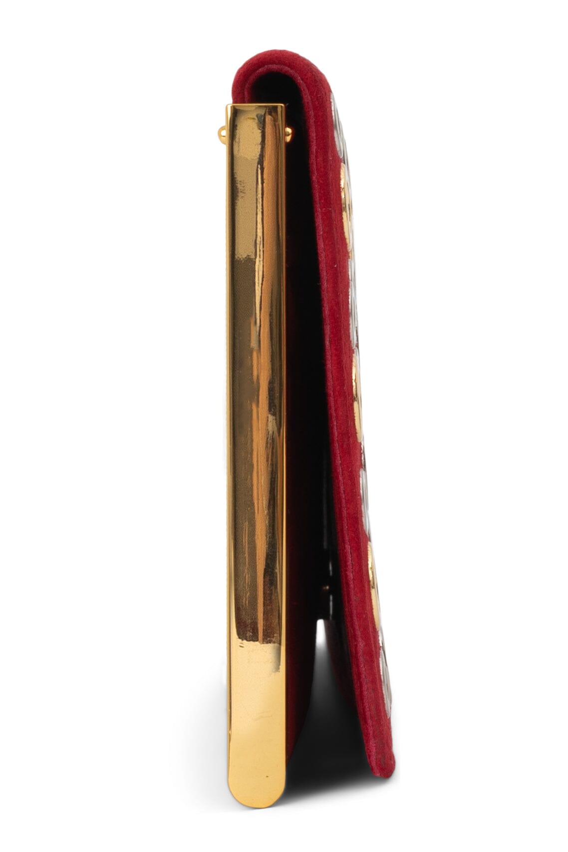 CLUTCH-HL Clutch YYH Red Suede Silver Gold