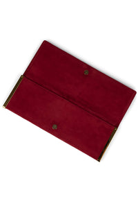 CLUTCH-HL Clutch YYH Red Suede Silver Gold