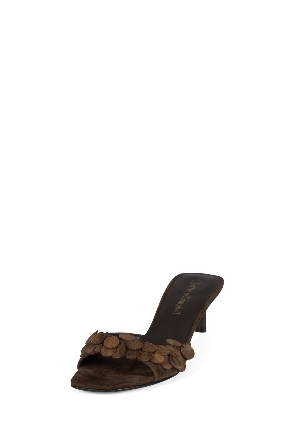 COCOA-SH Jeffrey Campbell Kitten Heel Sandal Espresso Suede Combo