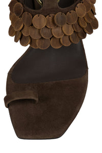 COCONUT-SH Jeffrey Campbell Heeled Sandal Espresso Suede Combo