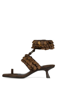 COCONUT-SH Jeffrey Campbell Heeled Sandal Espresso Suede Combo