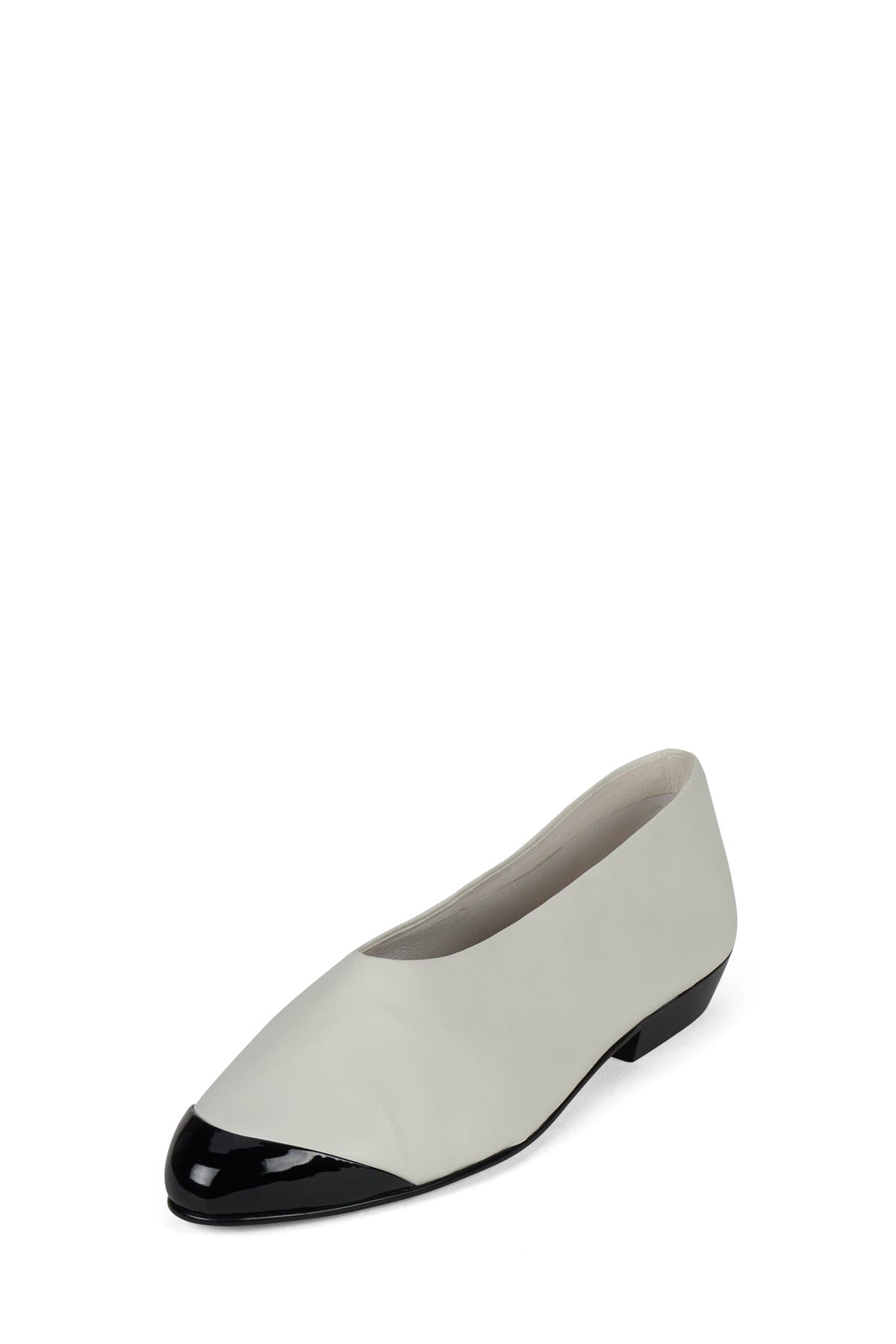 COLLENE-CP Jeffrey Campbell Flat Ivory Black Patent _hover