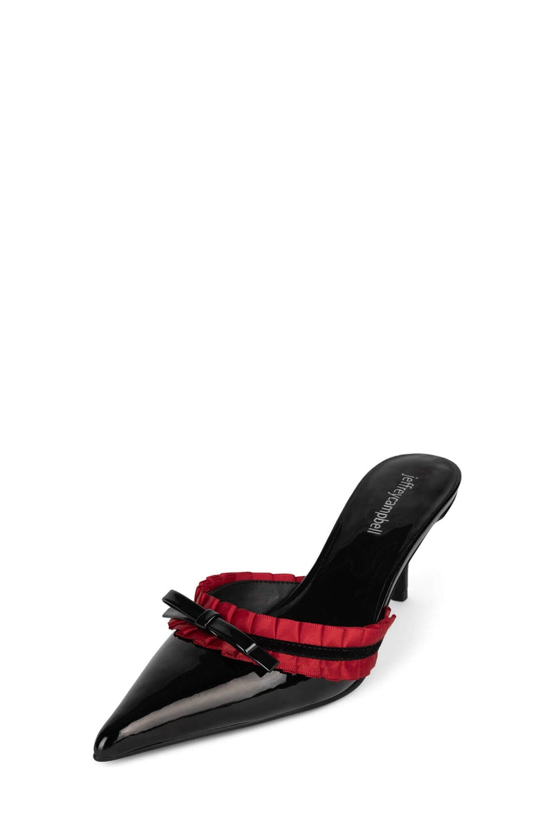 COPINES Jeffrey Campbell Mules Black Patent Red