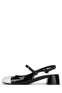 COU-COU Jeffrey Campbell Slingback Mary Janes Black Patent White Patent