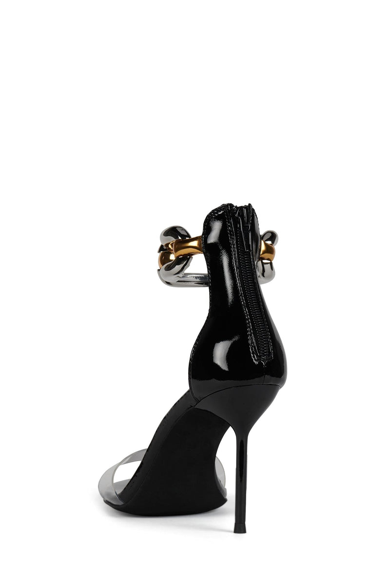 CUFF-LINK Jeffrey Campbell Heeled Sandal Black Clear Multi