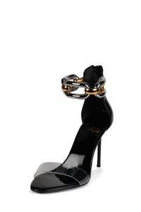 CUFF-LINK Jeffrey Campbell Heeled Sandal Black Clear Multi