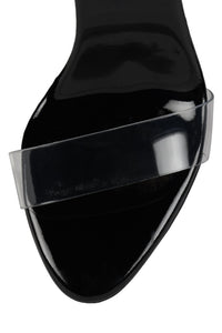 CUFF-LINK Jeffrey Campbell Heeled Sandal Black Clear Multi