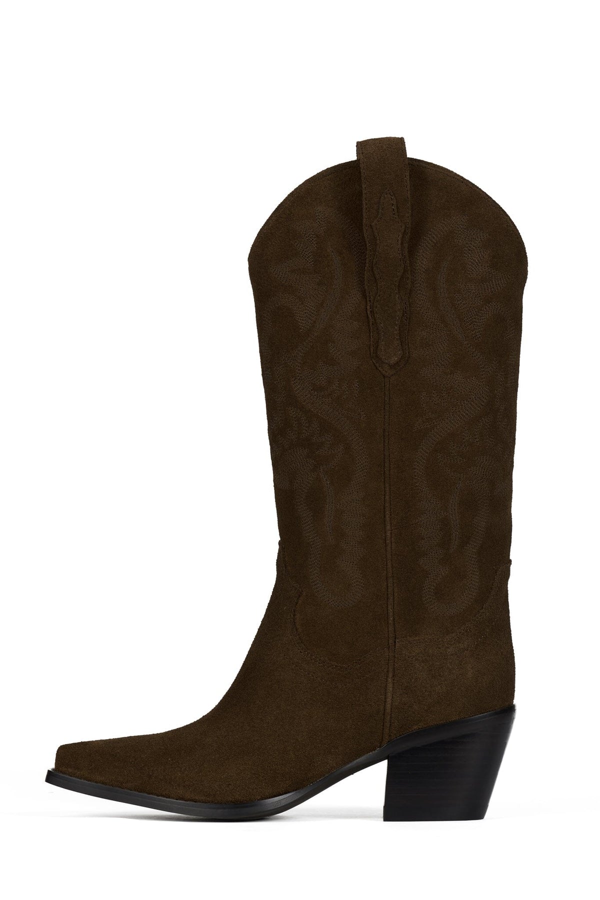 DAGGET Jeffrey Campbell Heeled Boot Brown Suede