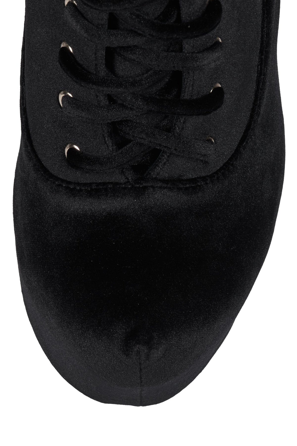 DAMSEL-CRS Platform Boot Black Velvet Gold