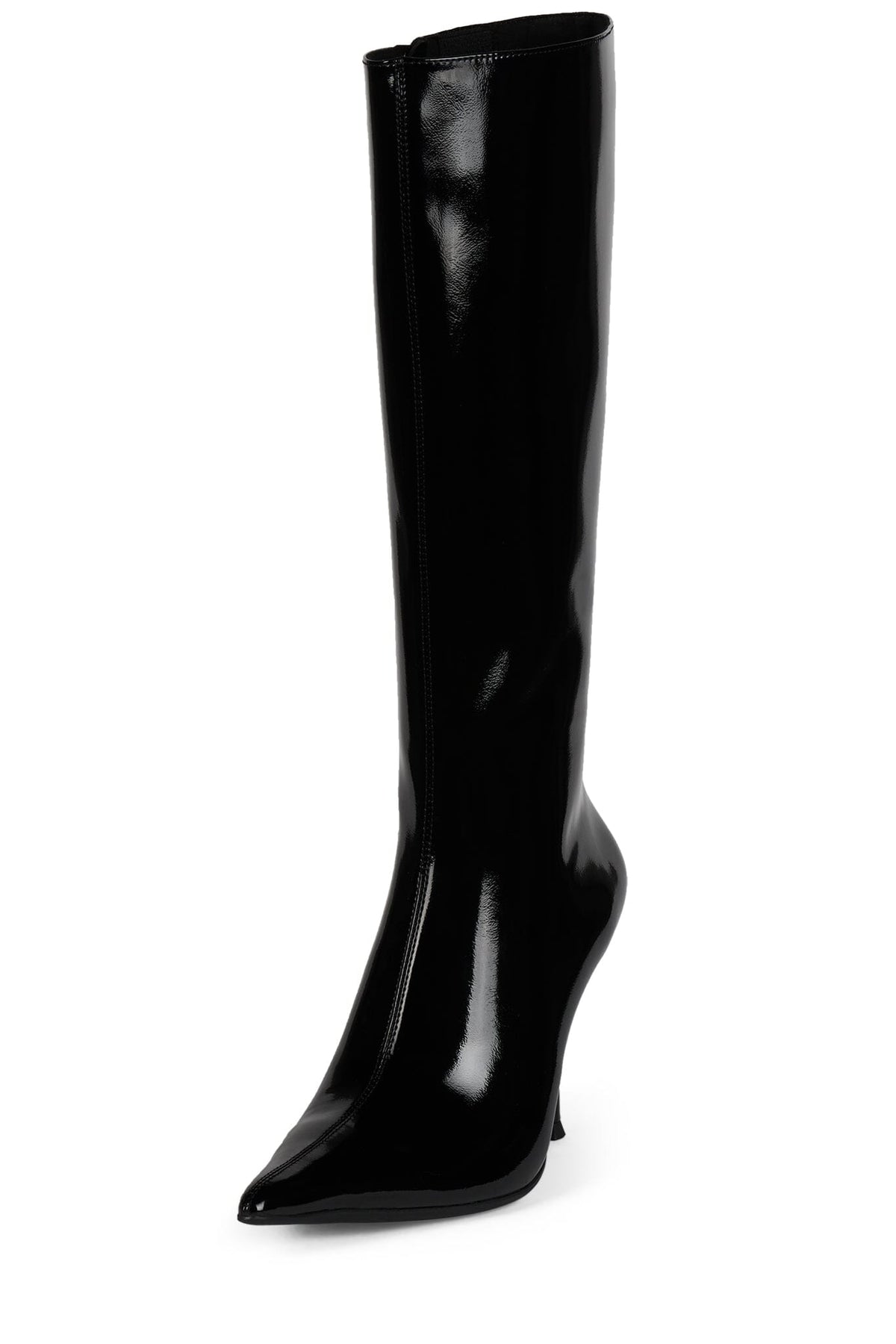 DARLING-3 Jeffrey Campbell Knee-High Stiletto Boot Black Crinkle Patent
_hover