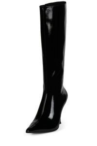 DARLING-3 Jeffrey Campbell Knee-High Stiletto Boot Black Crinkle Patent
_hover