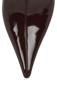 DARLING-3 Jeffrey Campbell Knee-High Stiletto Boot Coffee Patent