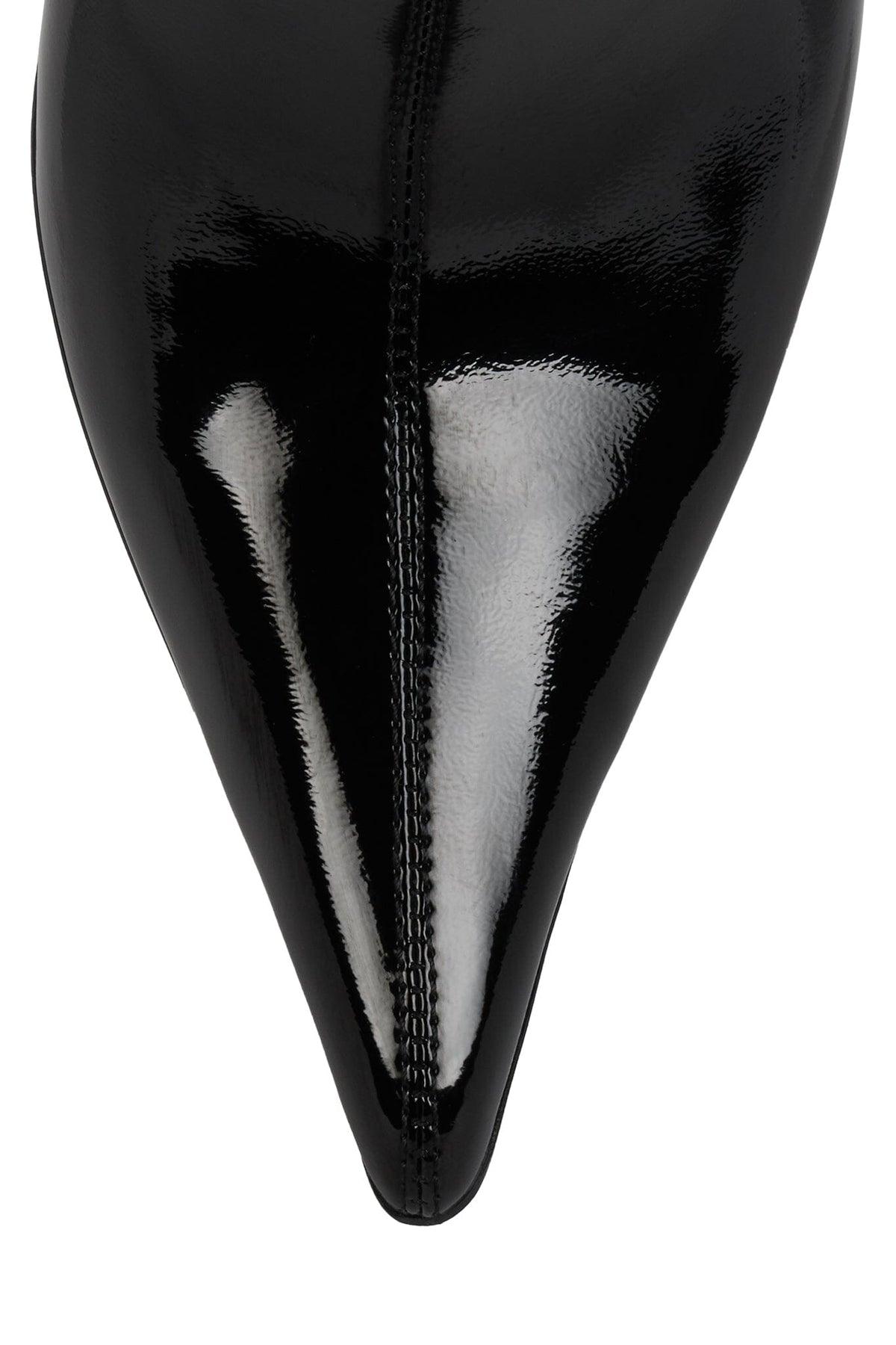 DARLING-3 Jeffrey Campbell Knee-High Stiletto Boot Black Crinkle Patent