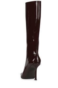 DARLING-3 Jeffrey Campbell Knee-High Stiletto Boot Coffee Patent