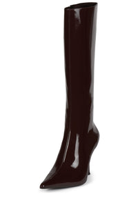 DARLING-3 Jeffrey Campbell Knee-High Stiletto Boot Coffee Patent
_hover
