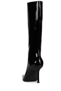 DARLING-3 Jeffrey Campbell Knee-High Stiletto Boot Black Crinkle Patent