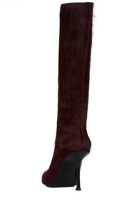 DARLING-3F Jeffrey Campbell Stiletto Boot Wine Long Hair
