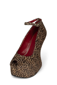 DAYTIME-F Jeffrey Campbell Wedge Platform Baby Beige Brown Cheetah