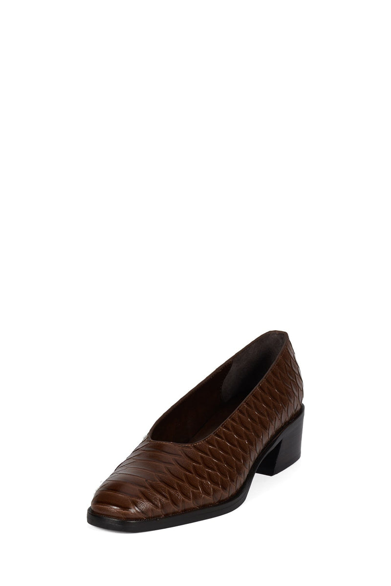 DELAMAR Jeffrey Campbell Block Heel Pump Brown Snake
_hover