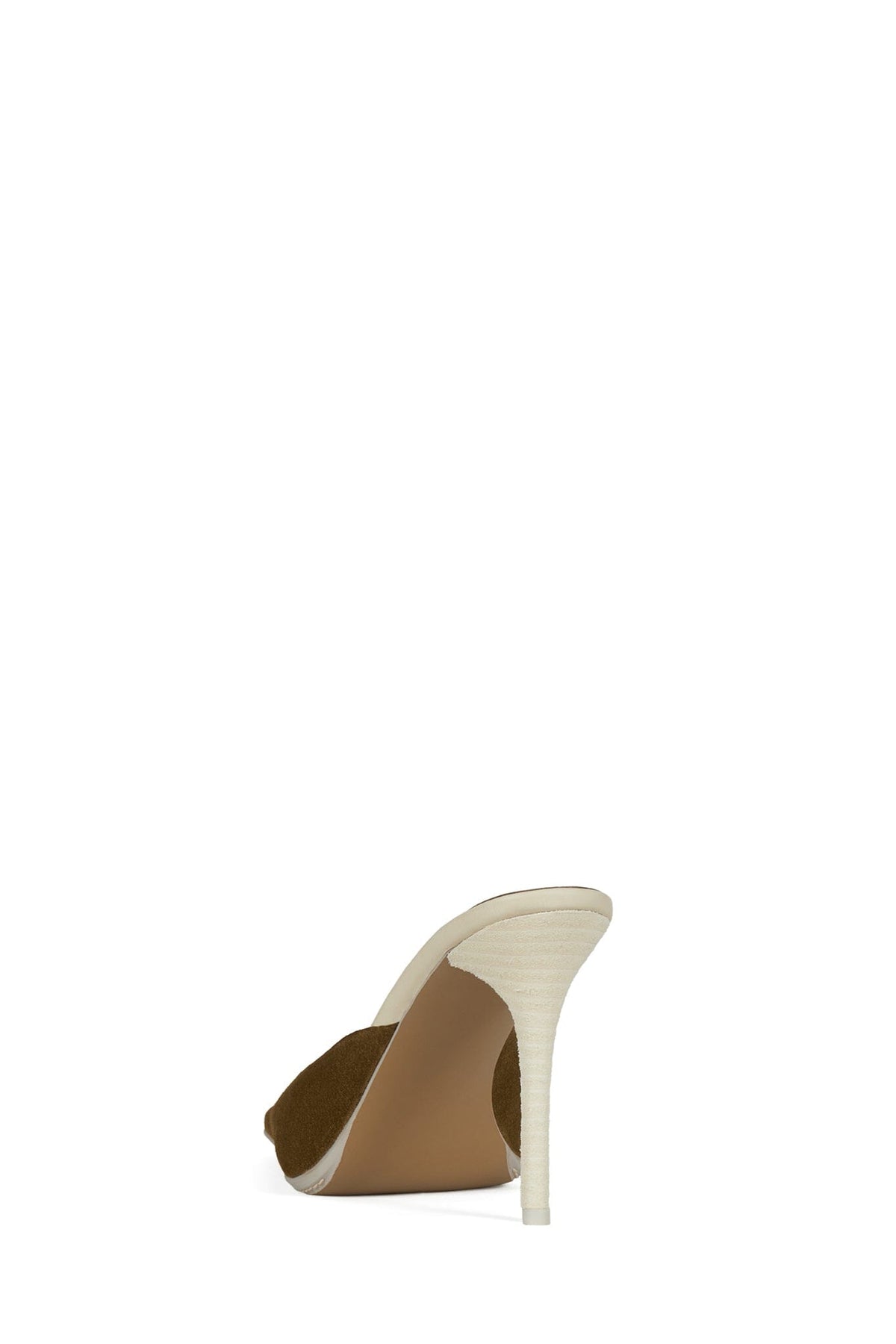 DELIBERATE Heeled Mule Tan Suede White Stack