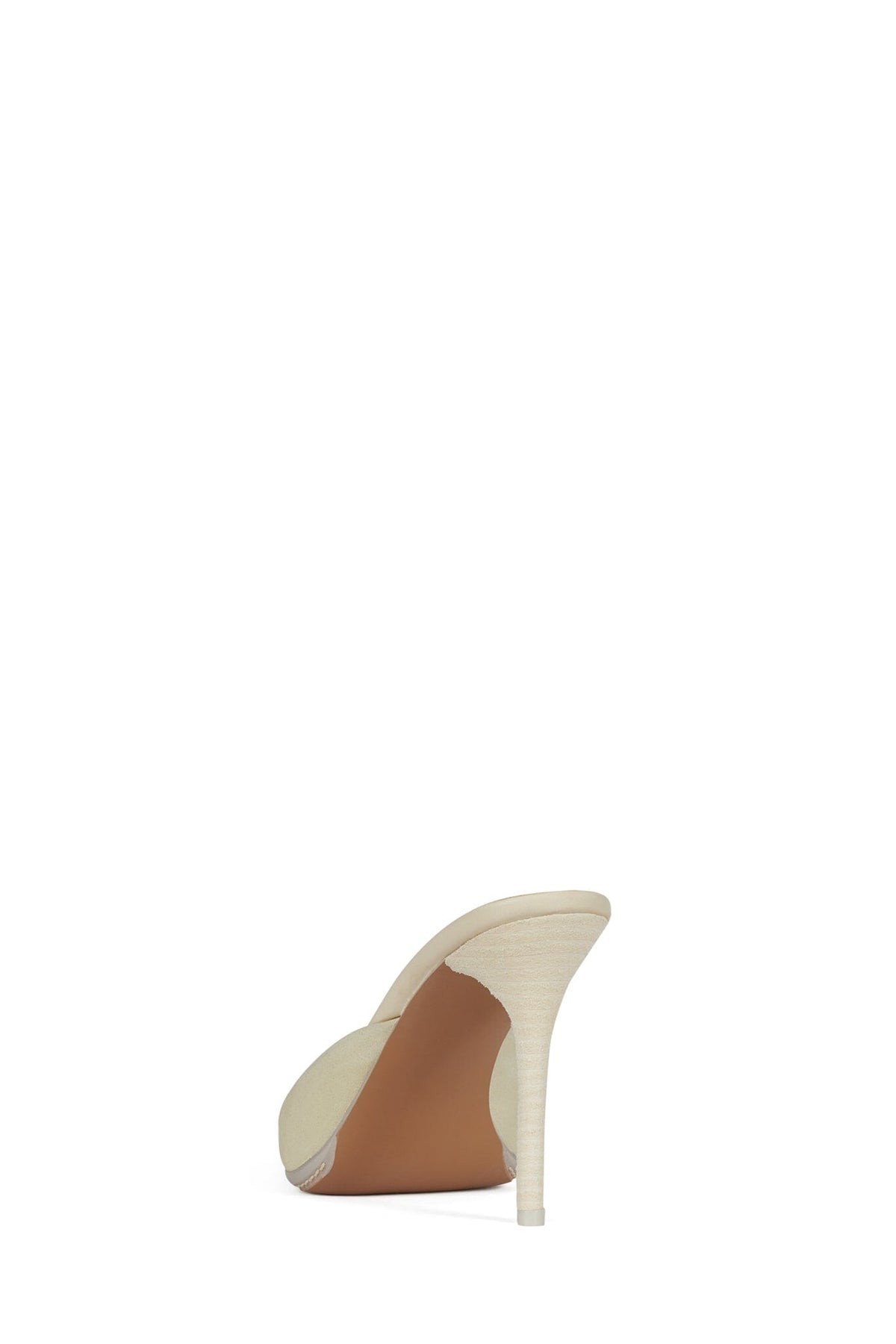 DELIBERATE Heeled Mule Ivory Suede White Stack