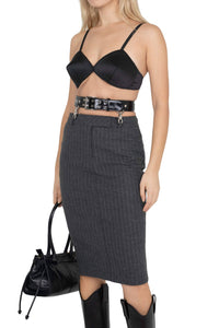 DELPHY SKIRT Skirt YYH Dark Grey Pinstripe XS_hover