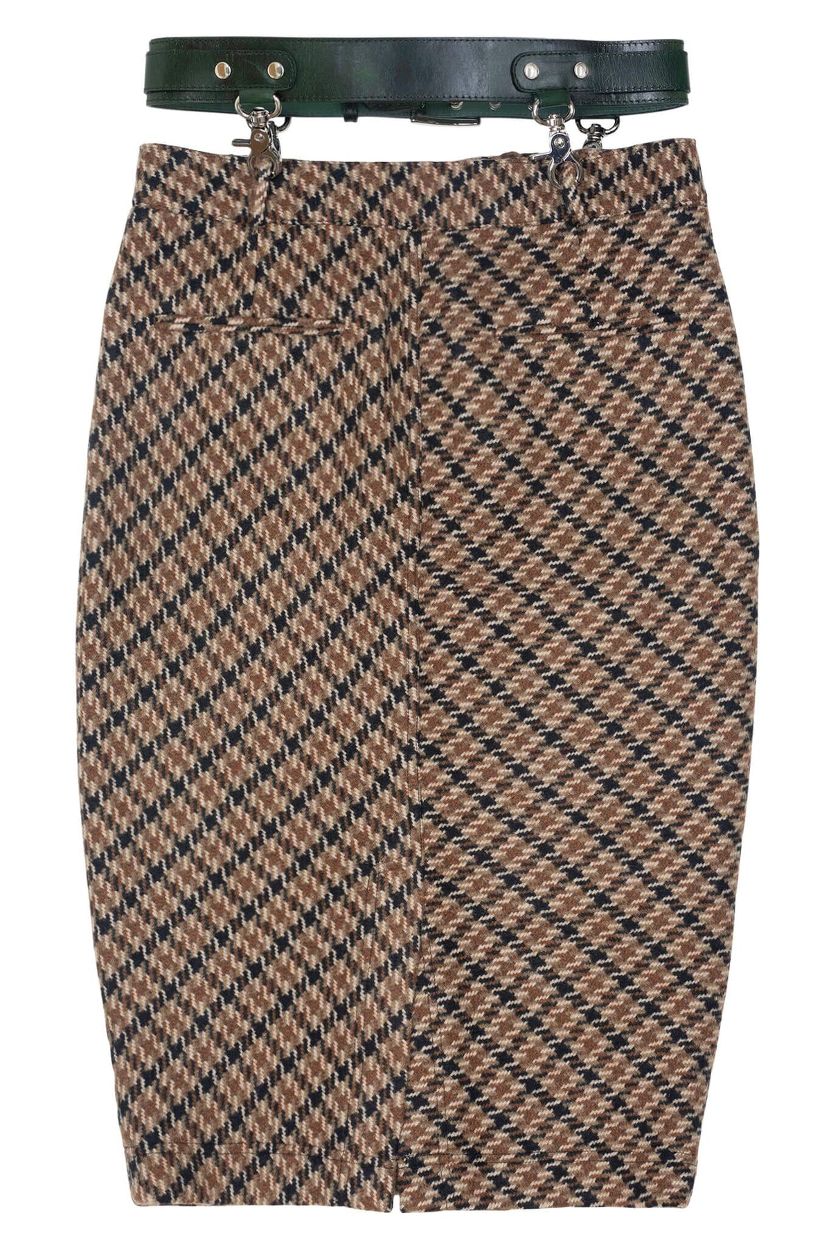 DELPHY SKIRT Jeffrey Campbell Midi Skirt Yellow Plaid Tweed