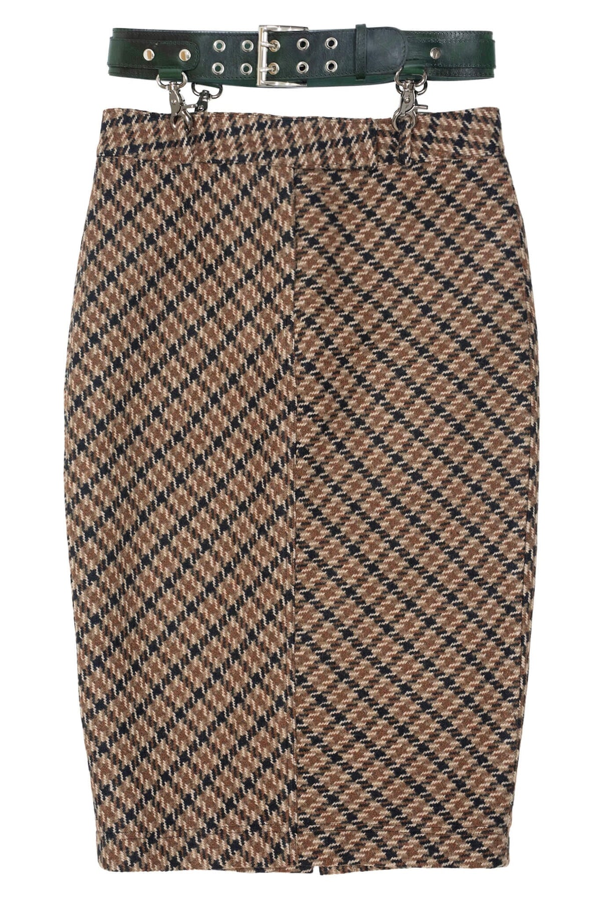 DELPHY SKIRT Jeffrey Campbell Midi Skirt Yellow Plaid Tweed