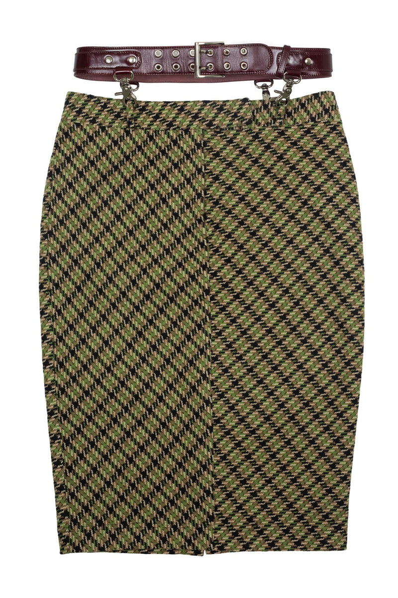 DELPHY Jeffrey Campbell Green Plaid Tweed