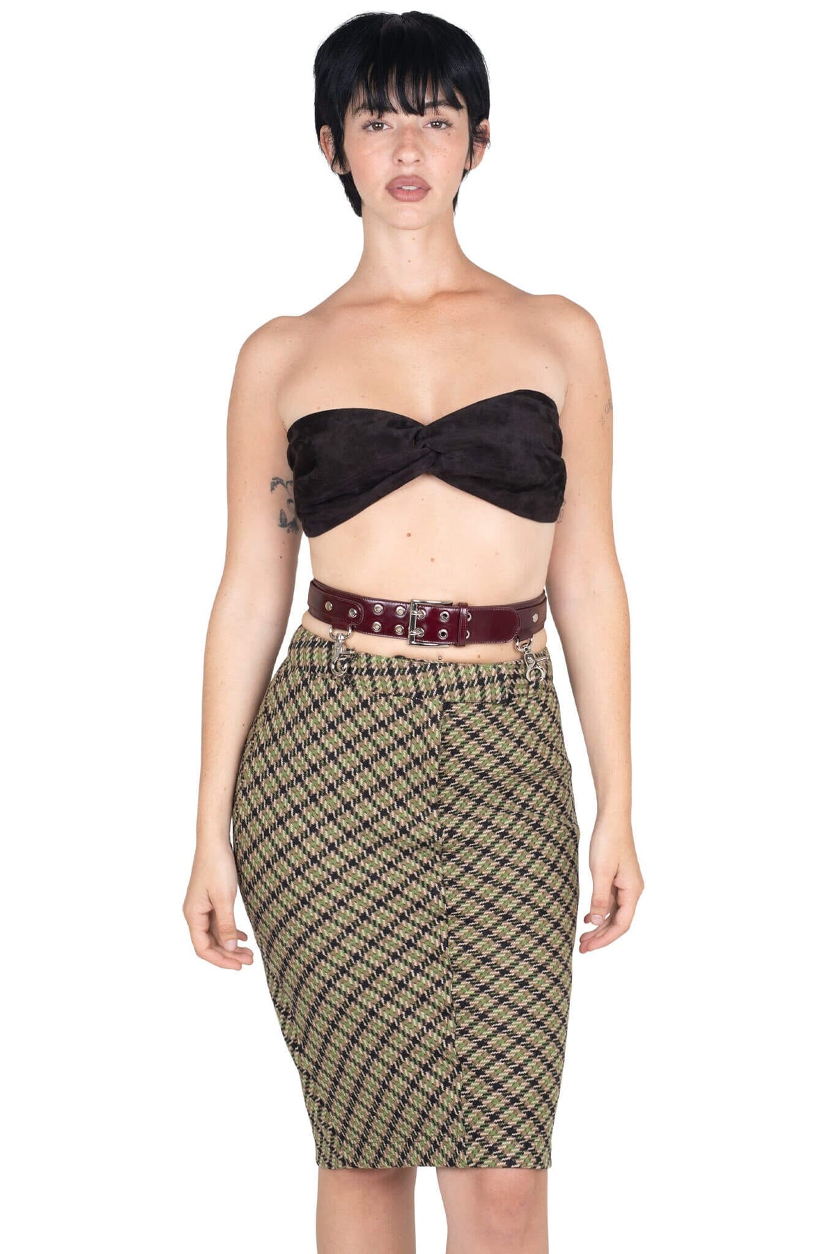DELPHY Jeffrey Campbell Green Plaid Tweed