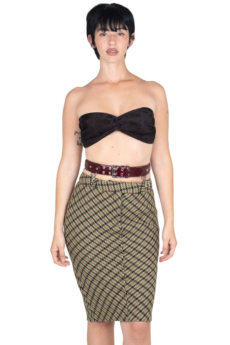 DELPHY Jeffrey Campbell Green Plaid Tweed