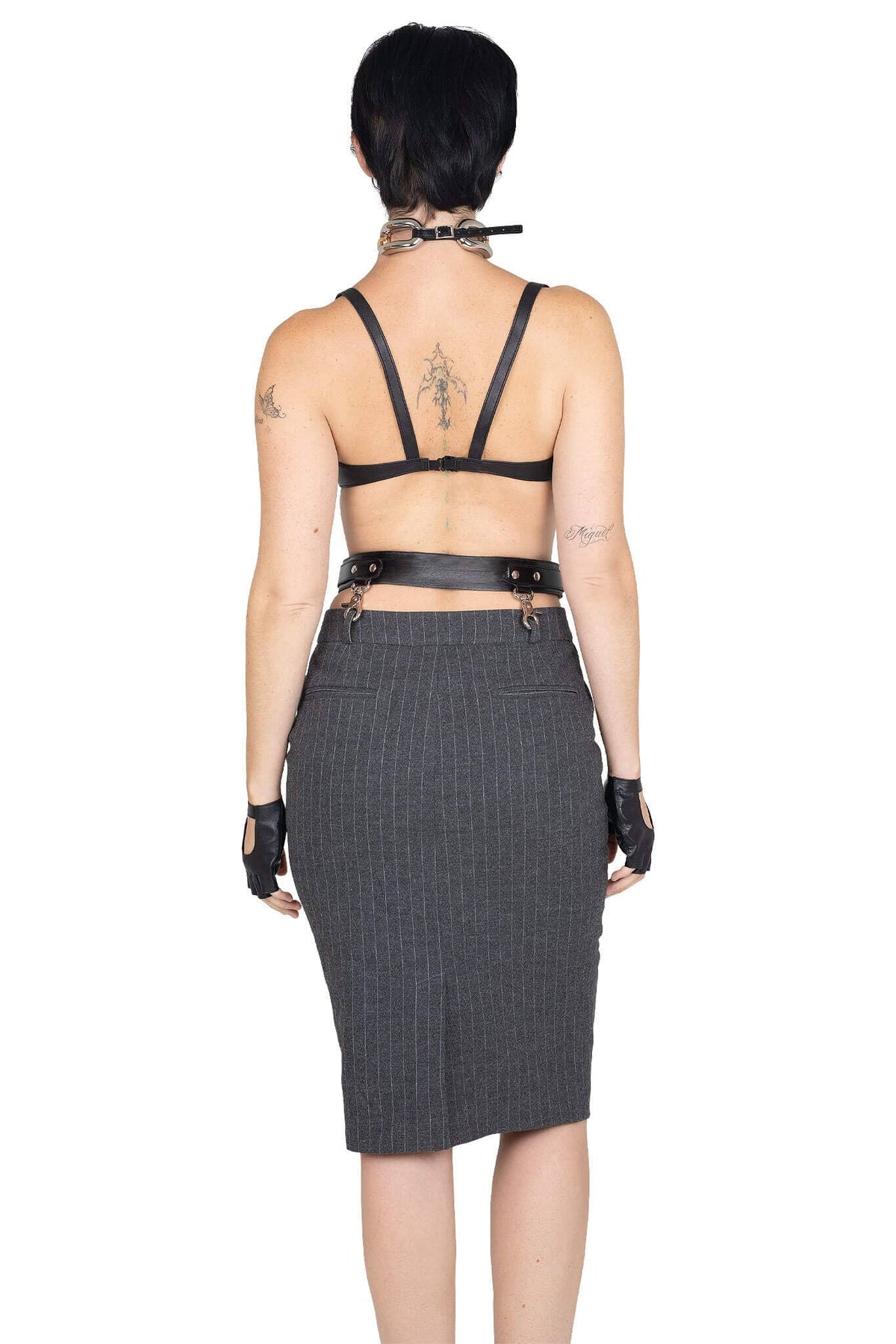 DELPHY Jeffrey Campbell Dark Grey Pinstripe