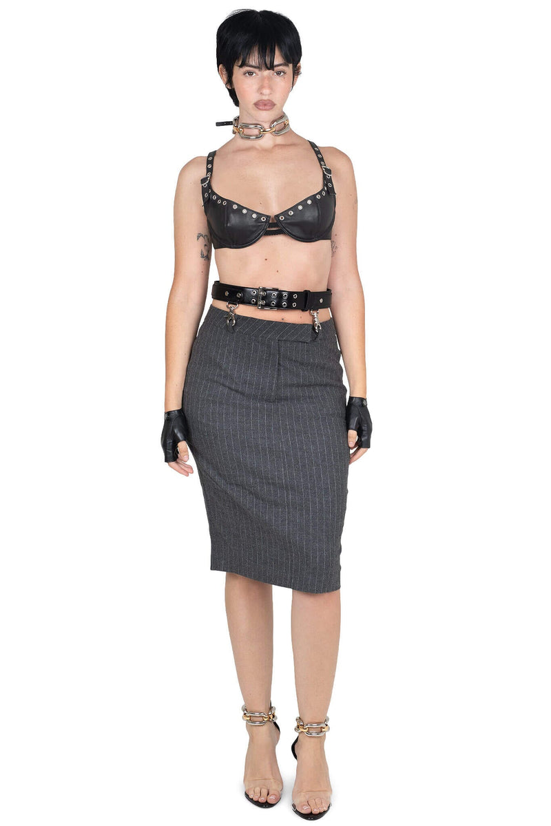 DELPHY Jeffrey Campbell Dark Grey Pinstripe