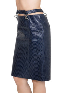 DEMITRIA Jeffrey Campbell Pencil Skirt Navy Snake
_hover